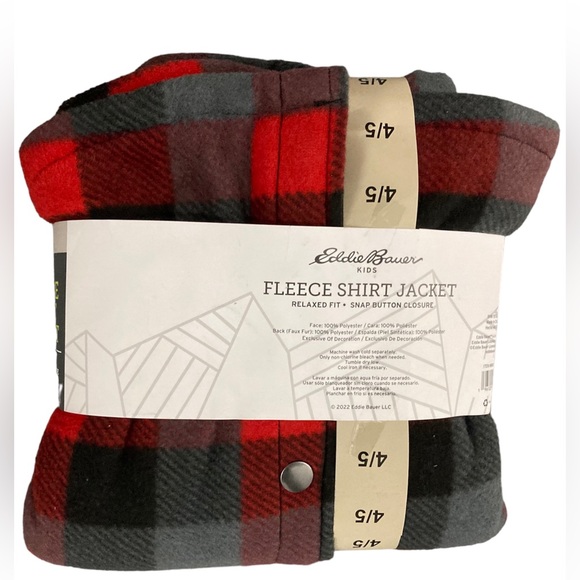 πHOST PICKππππNWT Eddie Bauer Faux Shearling Shirt Jacket Size 4/5 - Picture 4 of 4